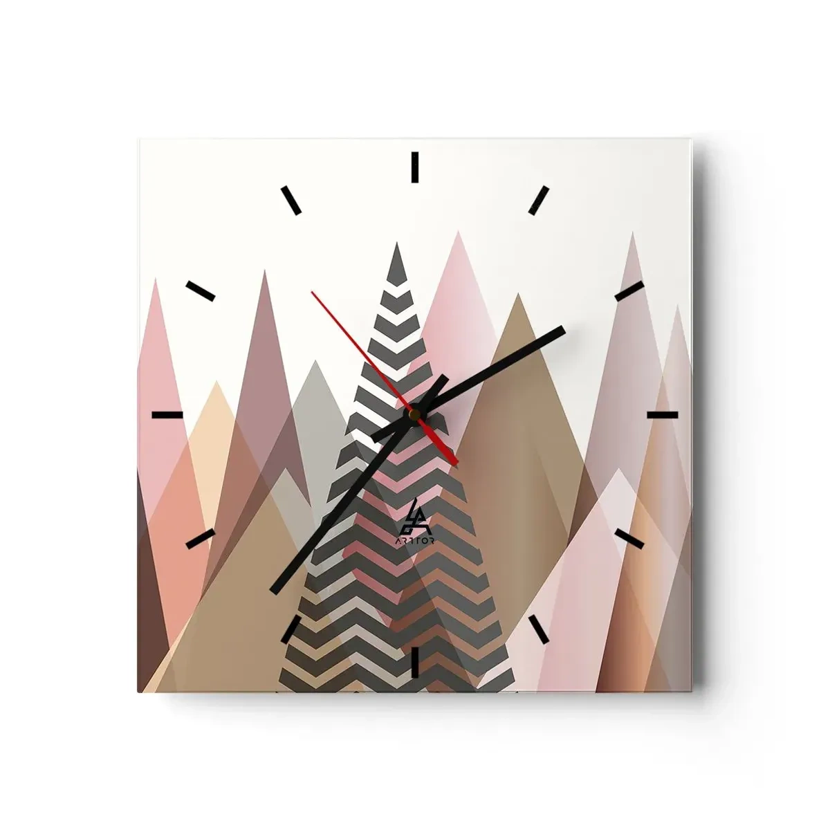 Reloj de pared - Reloj de vidrio - Una visión piramidal - 40x40 cm