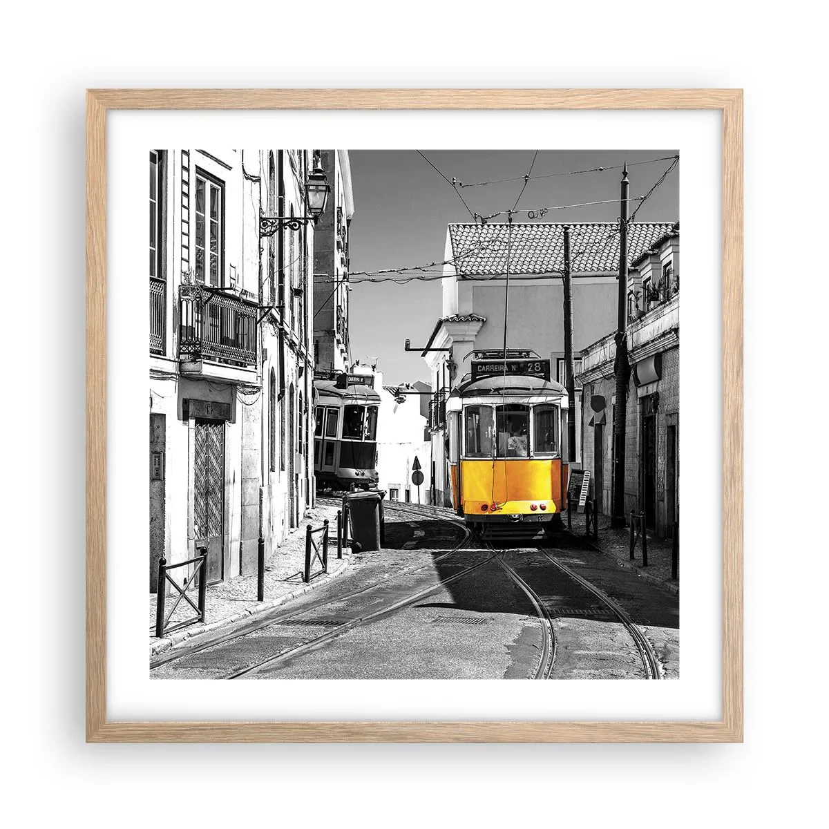 Póster en marco roble claro - Espíritu de Lisboa - 50x50 cm