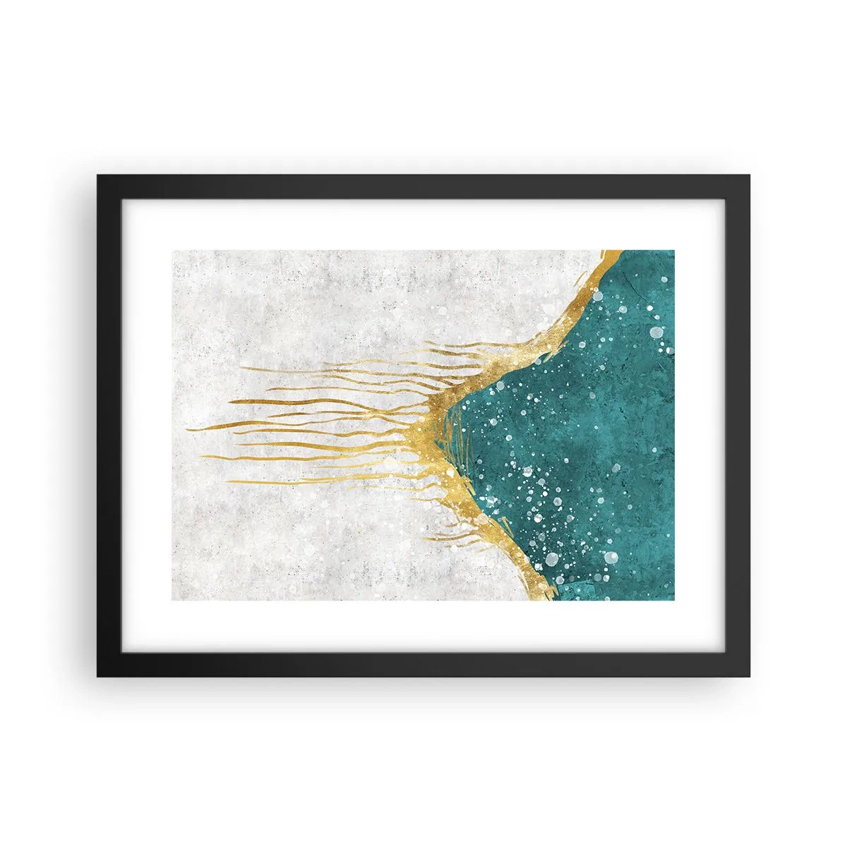 Póster en marco negro - Marea dorada - 40x30 cm