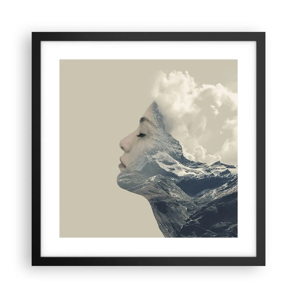 Póster en marco negro - La belleza de los elementos - 40x40 cm