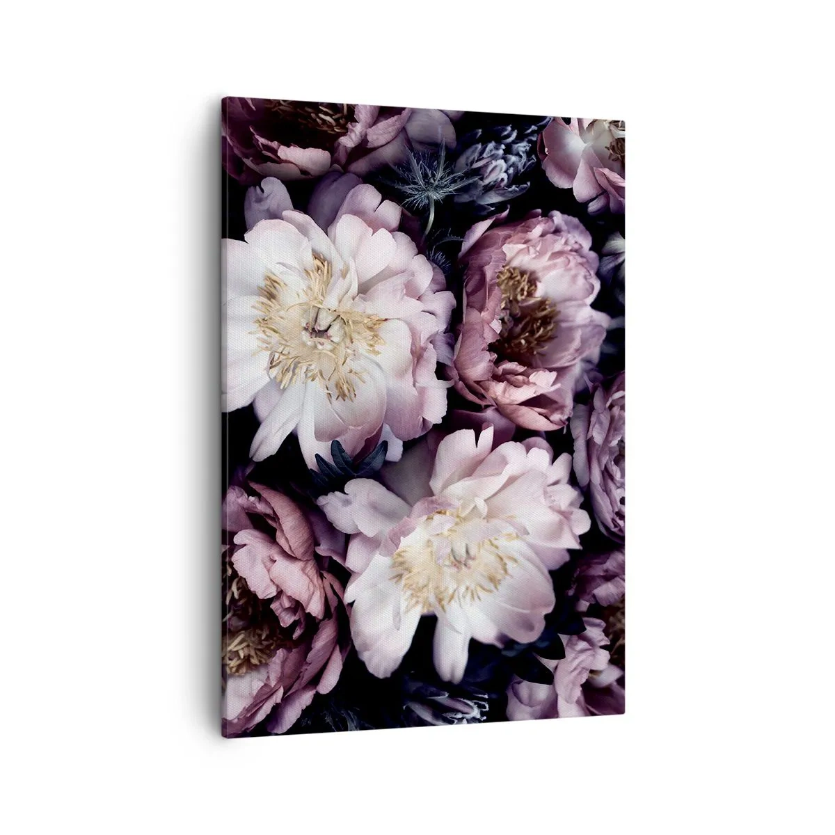 Cuadro sobre lienzo - Impresión de Imagen - Flores en delicados tonos pastel. - 50x70cm - Un ramo a la antigua usanza - Decoración de pared moderna para salón y dormitorio ARTTOR