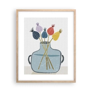 Póster en marco roble claro - Como una semilla de amapola - 40x50 cm