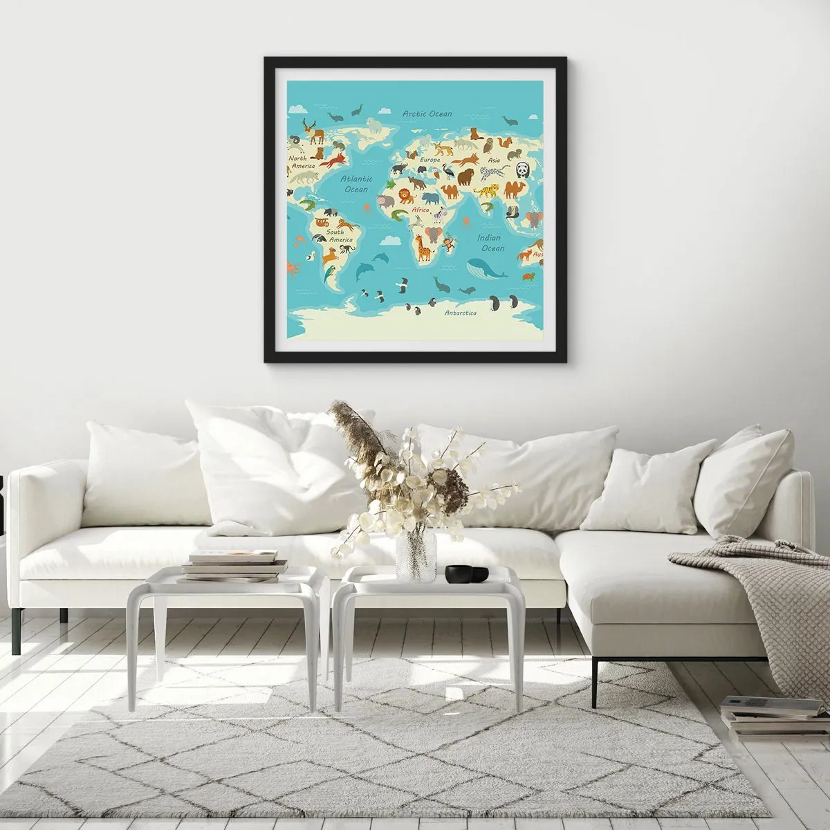 Póster en marco negro - Buenos vecinos - 40x40 cm