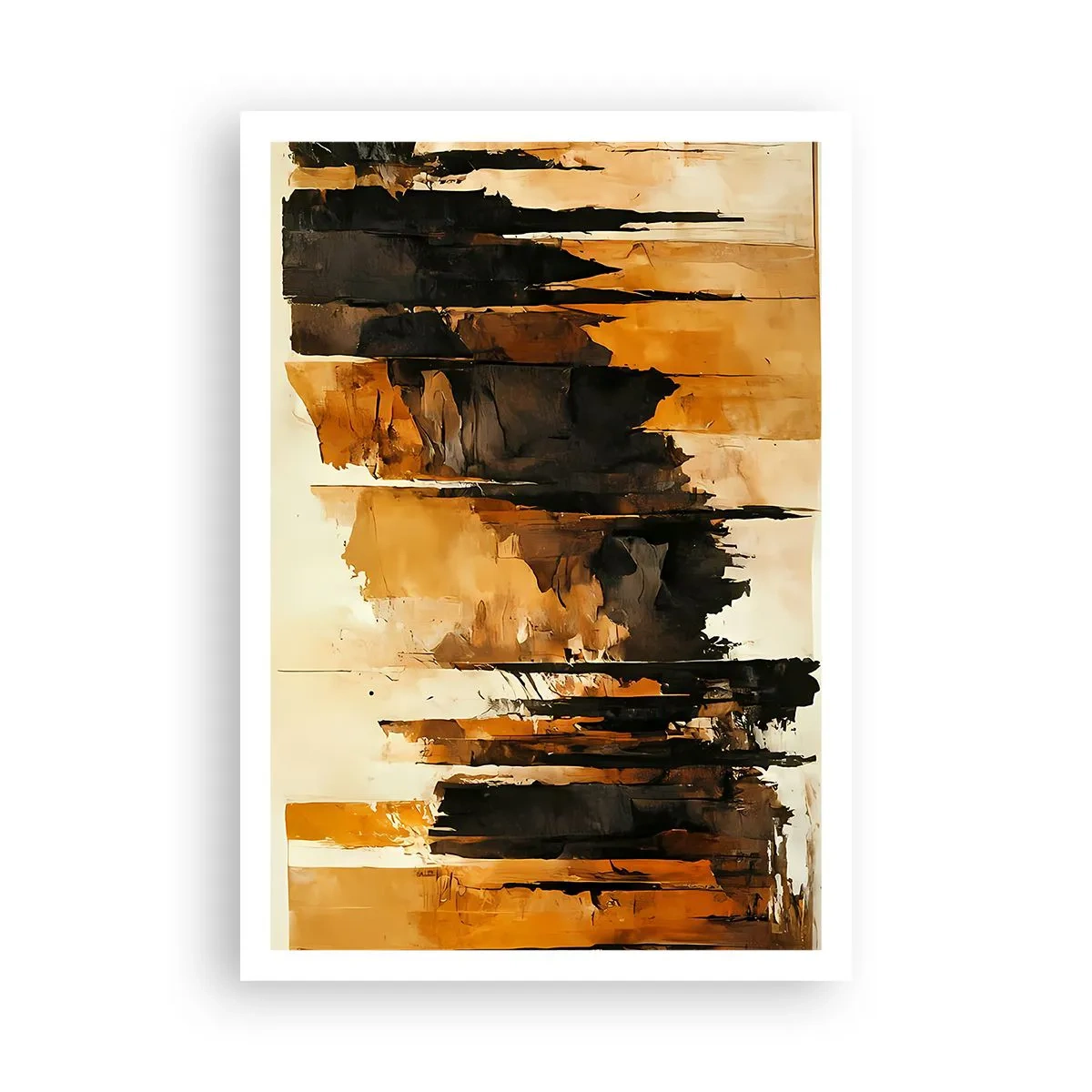 Póster - Armonía de negro y oro - 70x100 cm