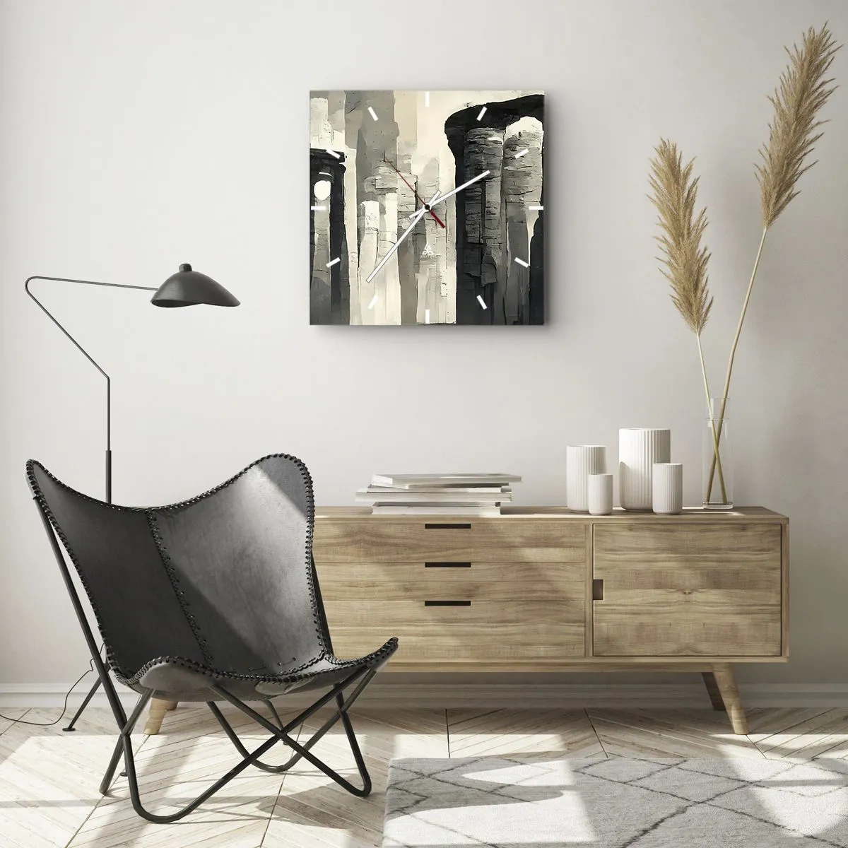 Reloj de pared - Reloj de vidrio - La majestuosidad de la antigüedad - 40x40 cm