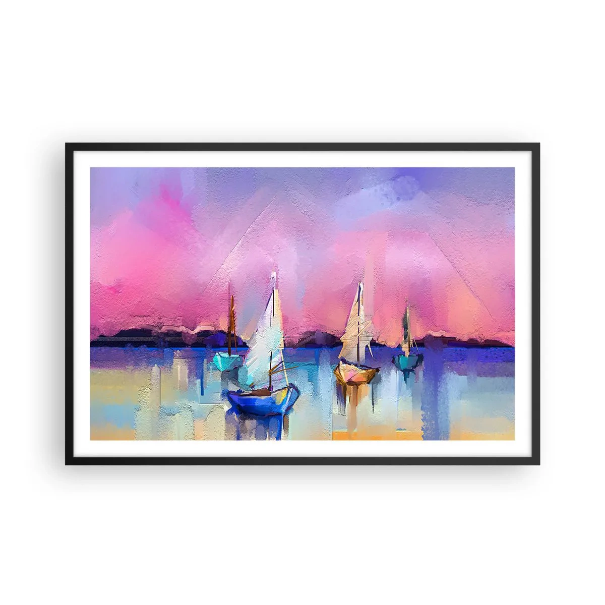 Póster en marco negro - Dirección alta mar - 91x61 cm