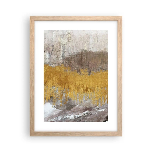Póster en marco roble claro - Una ráfaga dorada - 30x40 cm