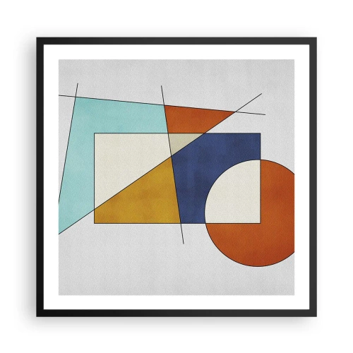 Póster en marco negro - Abstracción: diversión modernista - 60x60 cm