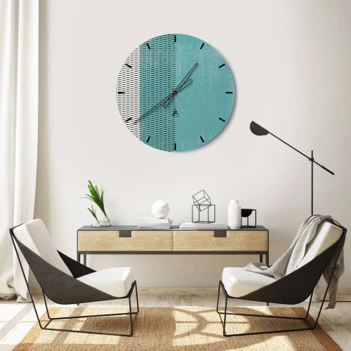 Reloj de pared - Reloj de vidrio - Composición equilibrada - 40x40 cm