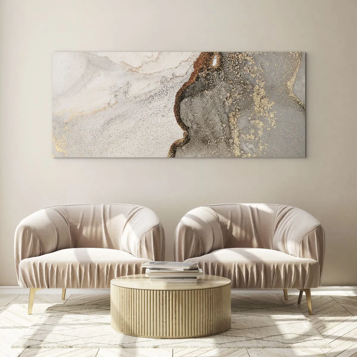 Cuadro sobre vidrio - Impresiones sobre Vidrio - En la frontera de los colores - 100x40 cm