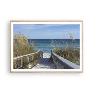 Póster en marco roble claro - En el sol, en el viento - 100x70 cm