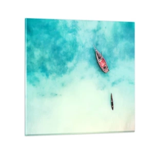 Cuadro sobre vidrio - Impresiones sobre Vidrio - Porque en las playas de Zanzíbar, cuando las aguas se desbordan... - 60x60 cm