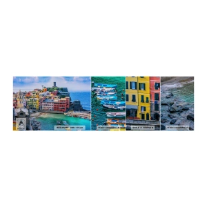 Muestra de fotomural autoadhesivo Deluxe Sticker - Pueblo mágico del Mediterráneo - Liguria, Ciudad, Italia - 100x30 cm