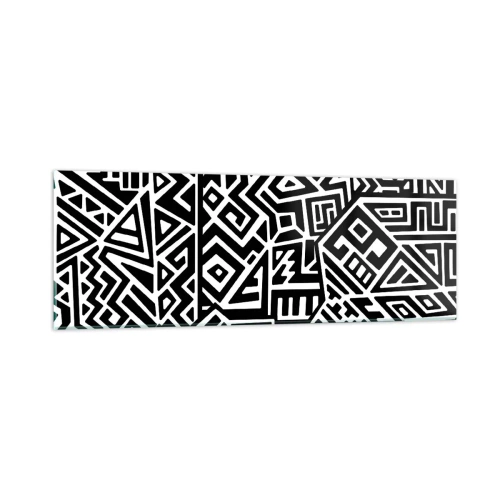 Cuadro sobre vidrio - Impresiones sobre Vidrio - Composición precolombina - 90x30 cm