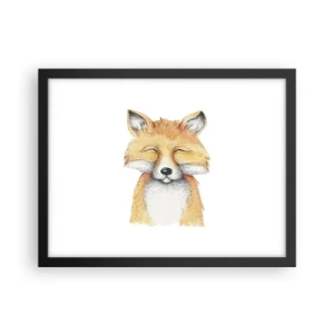 Póster en marco negro - Humor de zorro - 40x30 cm