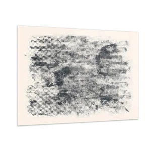 Cuadro sobre vidrio - Impresiones sobre Vidrio - Abstracción en blanco y negro con efecto de desenfoque. - 100x70cm - Composición brumosa - Decoración de pared moderna para salón y dormitorio ARTTOR