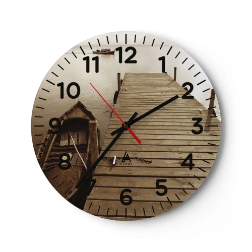 Reloj de pared - Reloj de vidrio - La auténtica paz - 30x30 cm