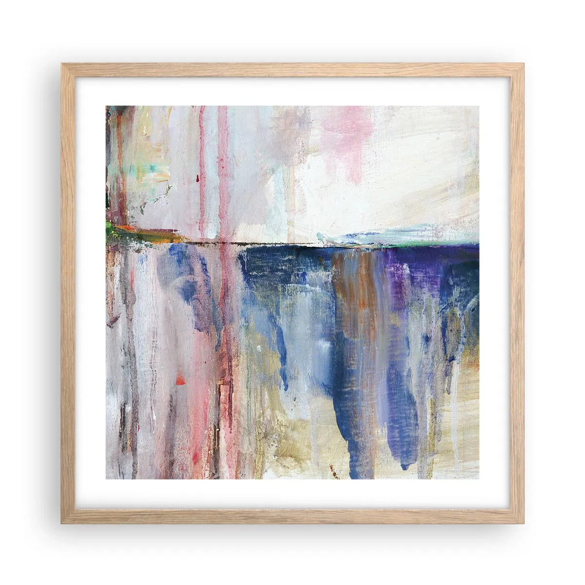 Póster en marco roble claro - Impresiones y asociaciones de colores - 50x50 cm