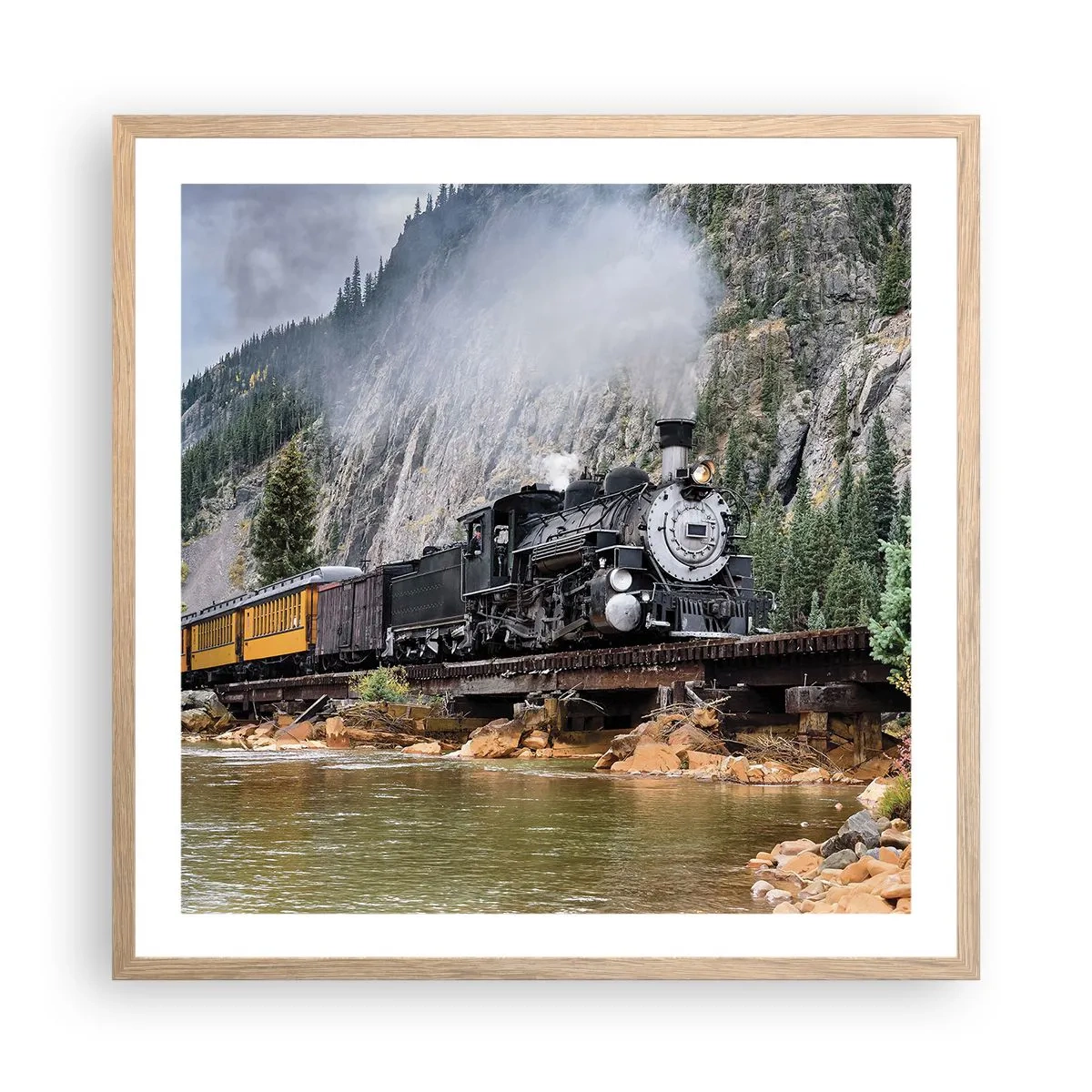 Póster en marco roble claro - ¿Adónde me llevas? - 60x60 cm