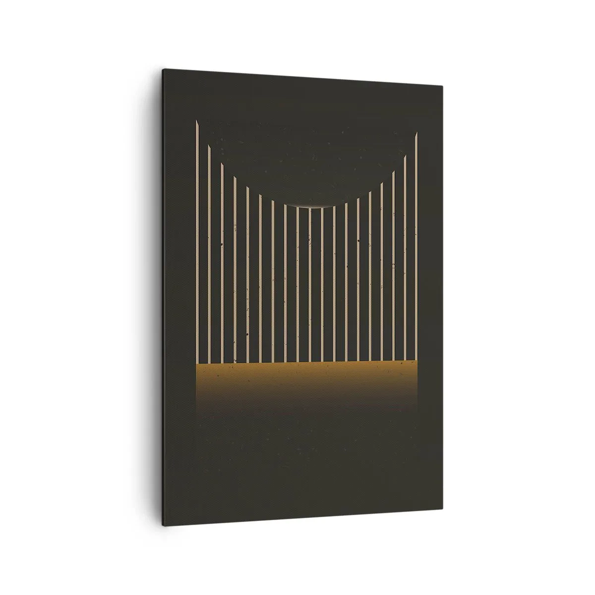 Cuadro sobre lienzo - Impresión de Imagen - Patrón geométrico con rayas sobre fondo oscuro. - 70x100cm - Explorar la oscuridad - Decoración de pared moderna para salón y dormitorio ARTTOR