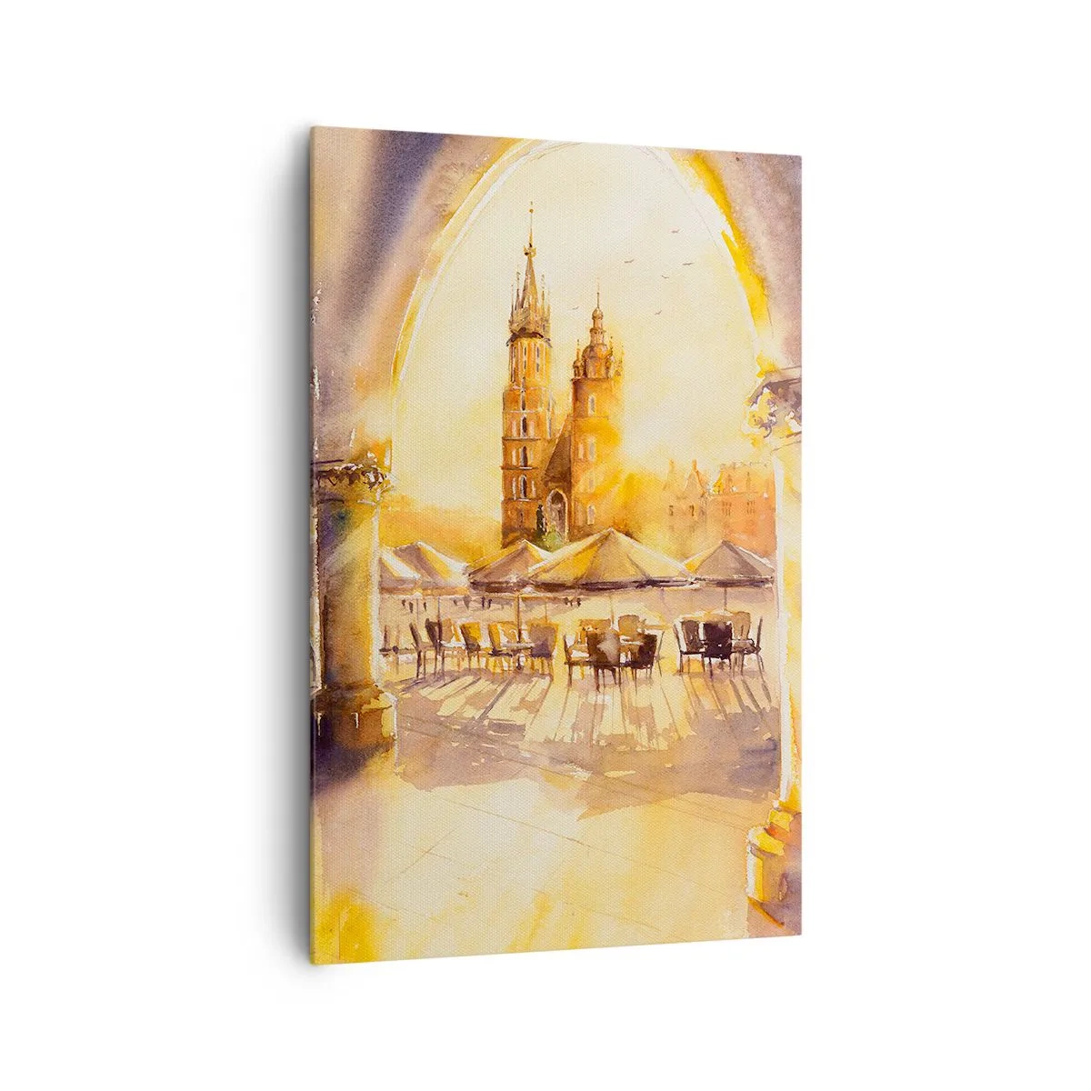 Cuadro sobre lienzo - Impresión de Imagen - Este sobre el mercado de Cracovia - 80x120 cm