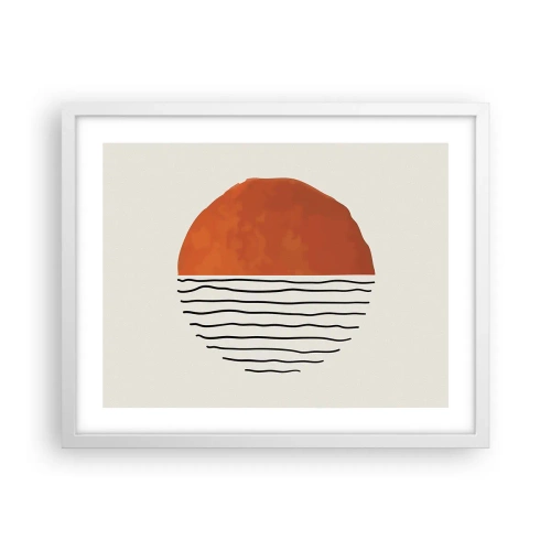 Póster en marco blanco - En un ambiente japonés - 50x40 cm