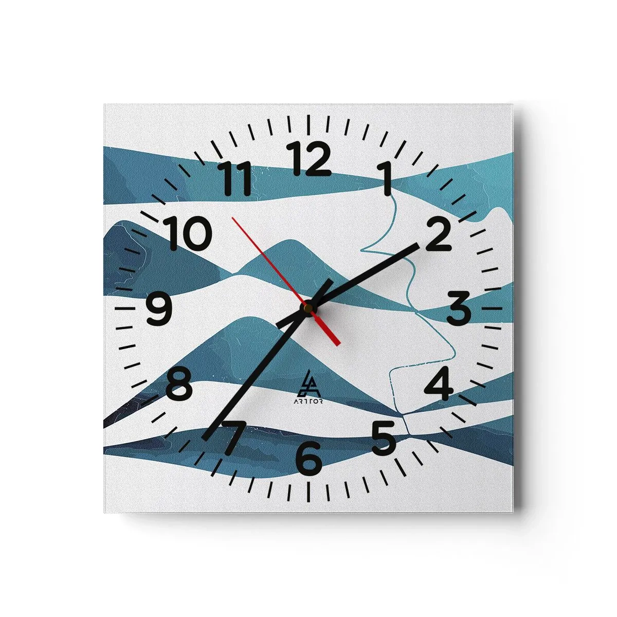 Reloj de pared - Reloj de vidrio - Abstracción: un compuesto turquesa - 30x30 cm