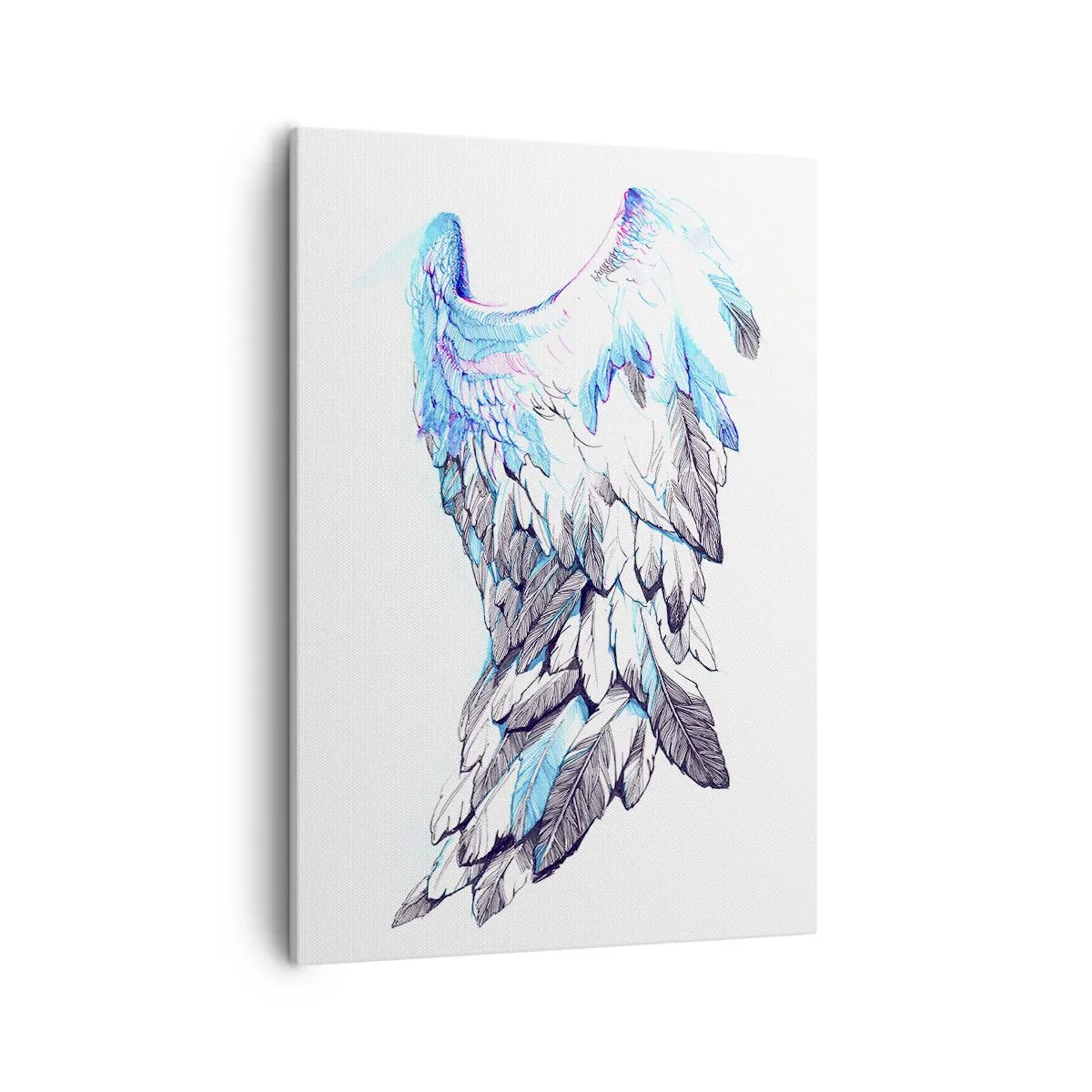 Cuadro sobre lienzo - Impresión de Imagen - Delicadas alas de ángel en tonos pastel. - 50x70cm - Necesito alas - Decoración de pared moderna para salón y dormitorio ARTTOR