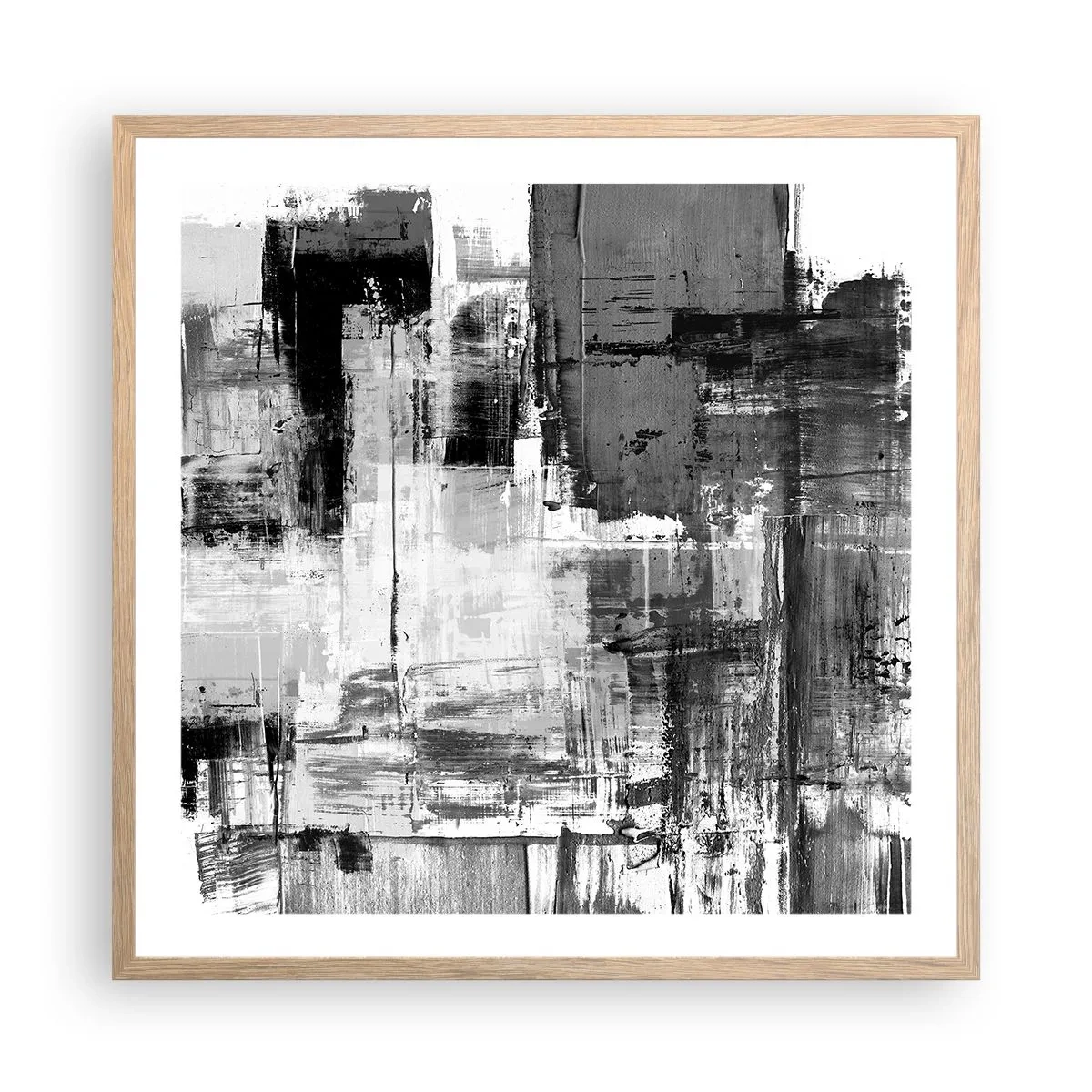 Póster en marco roble claro - El gris es hermoso - 60x60 cm
