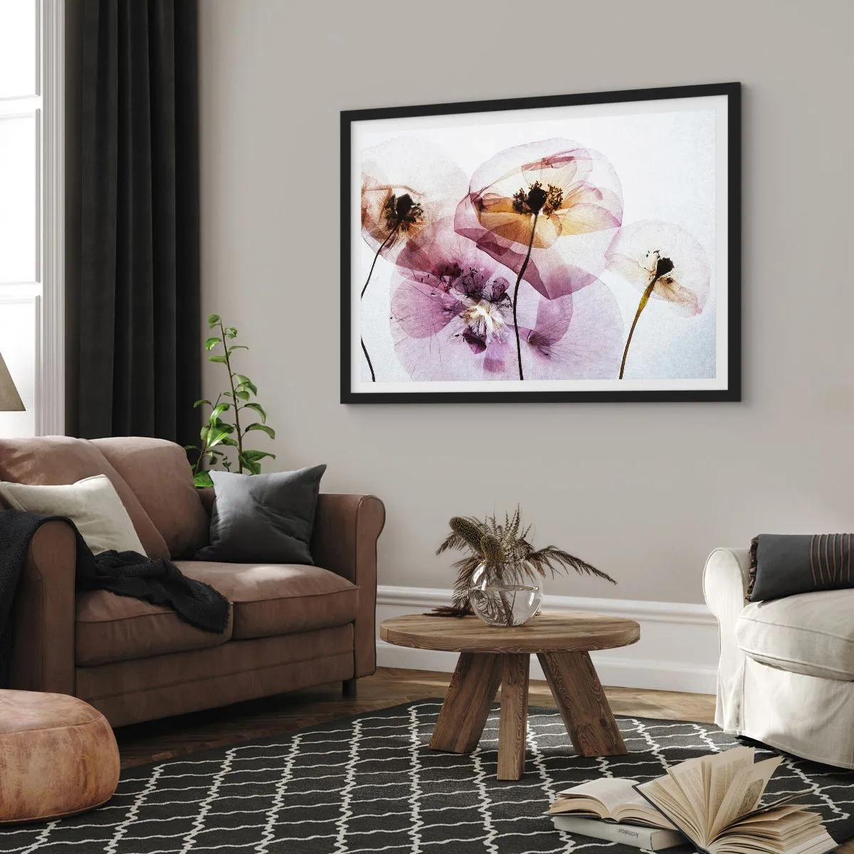 Póster en marco negro - Cuerpo de flor - 91x61 cm