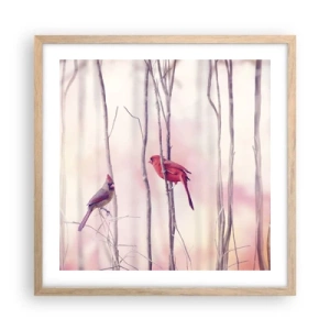 Póster en marco roble claro - Historia de un bosque rosa - 50x50 cm