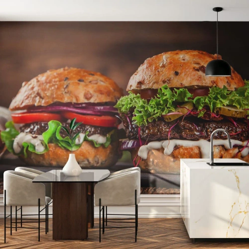 Fotomural Premium Canvas - El sueño americano - Gastronomía, Hamburguesa, Culinario - 500x350 cm