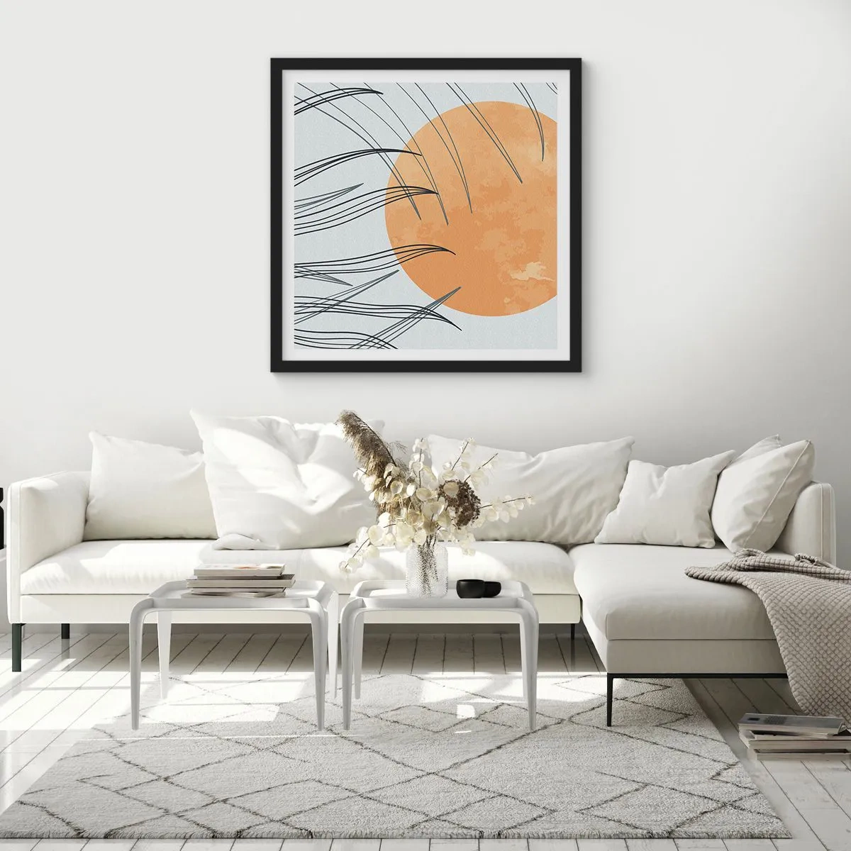 Póster en marco negro - Siempre hacia el sol - 30x30 cm