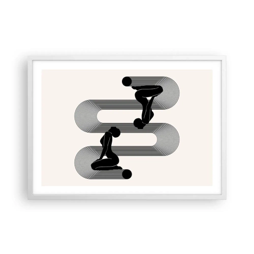 Póster en marco blanco - Simetría sensual - 70x50 cm