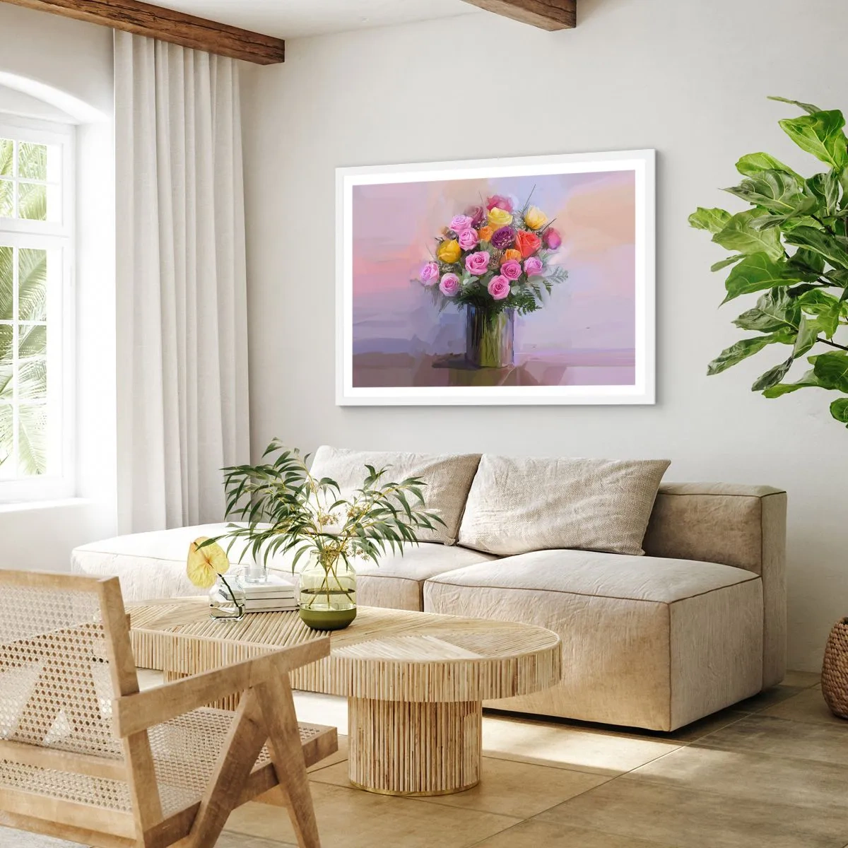 Póster en marco blanco - Belleza inmortalizada - 70x50 cm