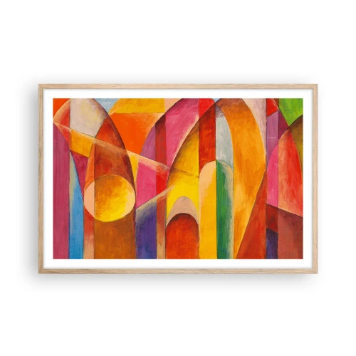 Póster en marco roble claro - Catedral del sol - 91x61 cm