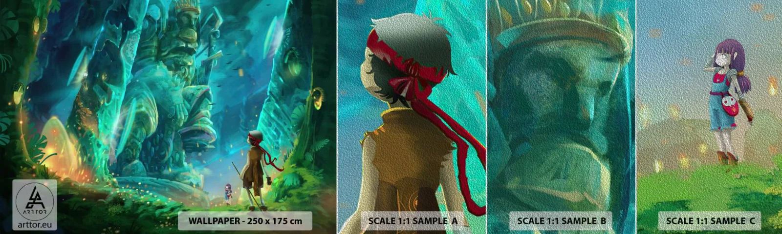 Muestra de fotomural Premium Sand - Del gran libro de los cuentos de hadas - Fantasía, Cuento de hadas para niños, Cuento de hadas - 100x30 cm