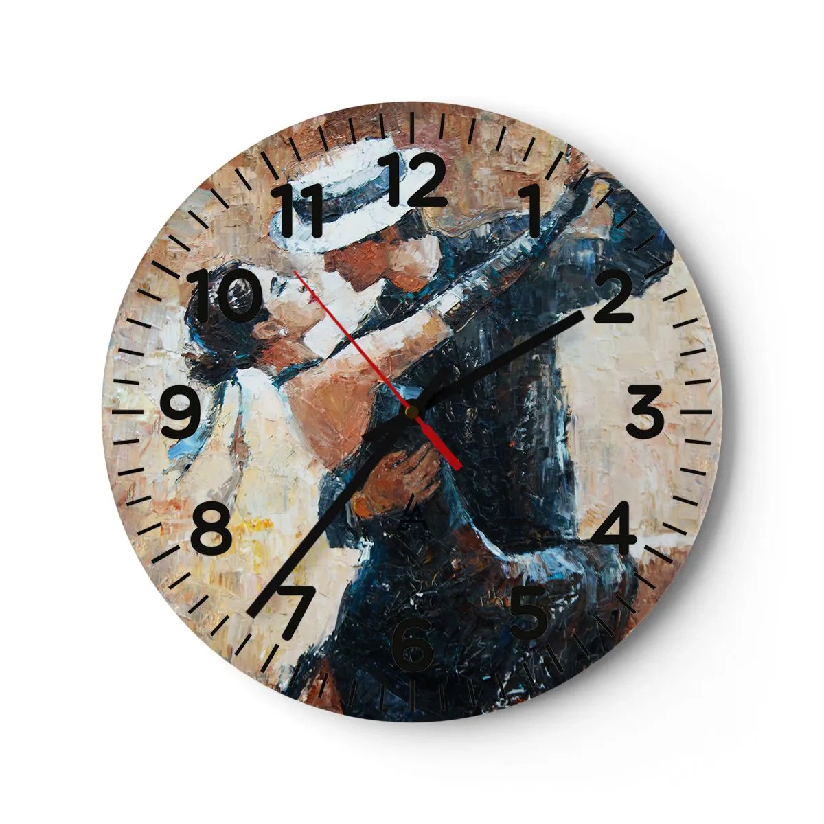 Reloj de pared - Reloj de vidrio - Estilo Rudolf Valentino - 40x40 cm