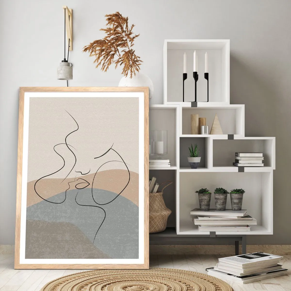 Póster en marco roble claro - Como una pincelada - 30x40 cm