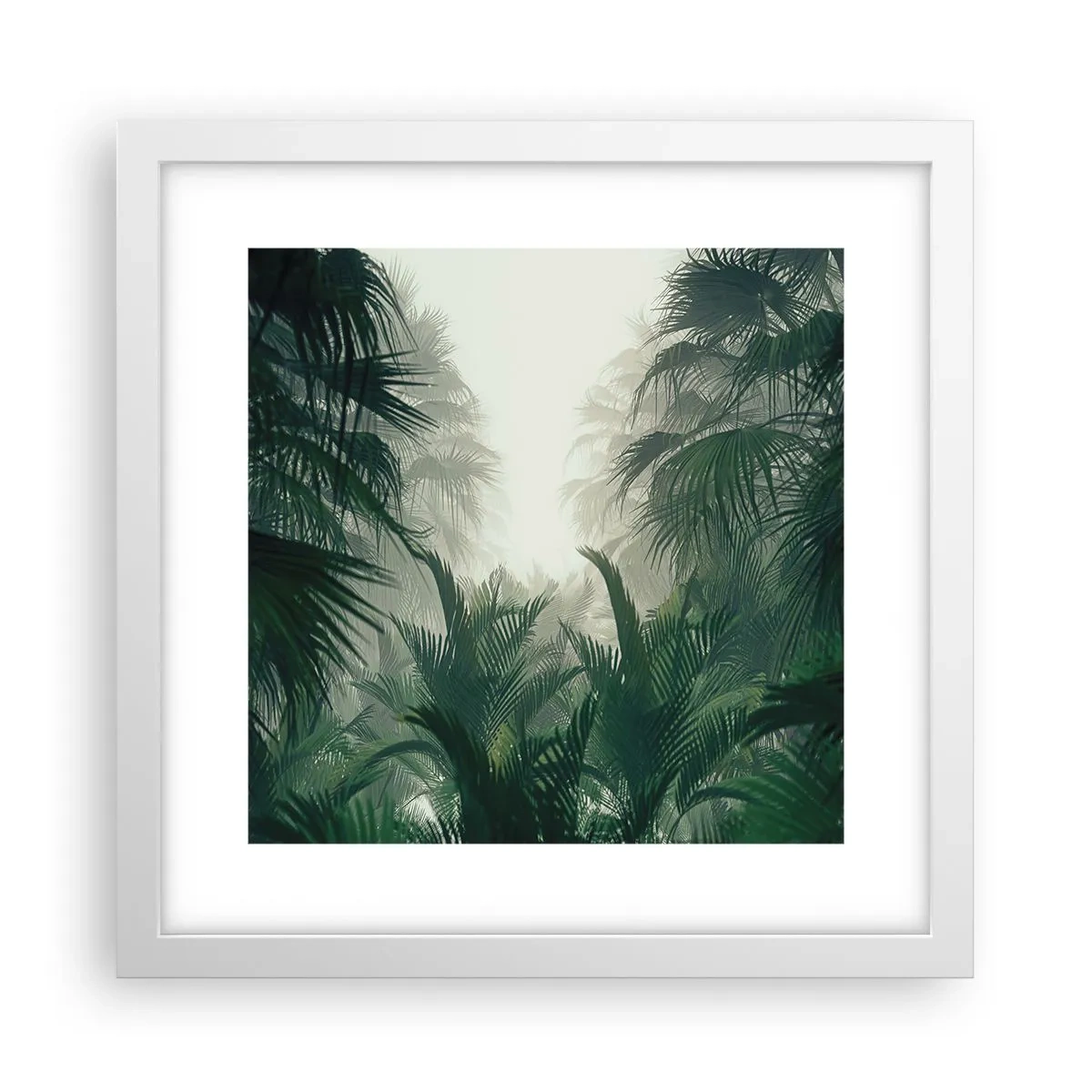 Póster en marco blanco - Misterio tropical - 30x30 cm