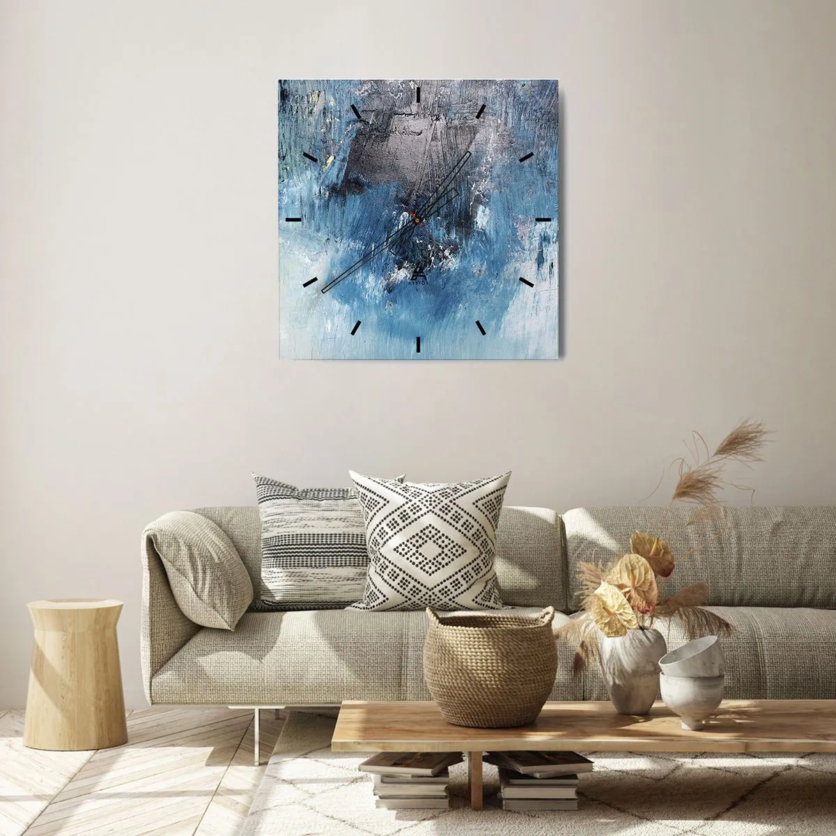 Reloj de pared - Reloj de vidrio - Rapsodia celeste - 40x40 cm