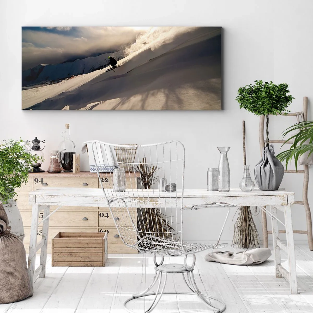 Cuadro sobre lienzo - Impresión de Imagen - Reto de montaña asumido - 90x30 cm