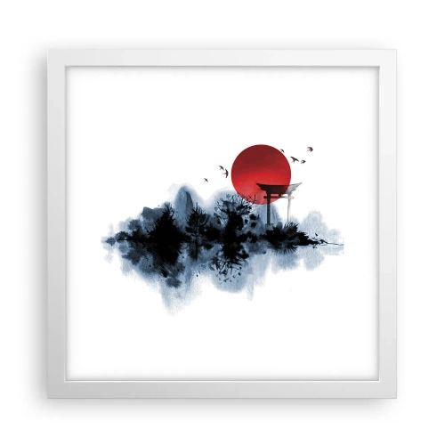 Póster en marco blanco - Visión japonesa - 30x30 cm