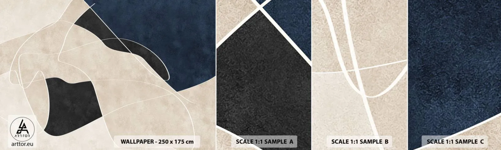 Muestra De Fotomural Standard Eco - Composición abstracta - contraste de colores - Moderno, Abstracción, Pedazo - 100x30 cm