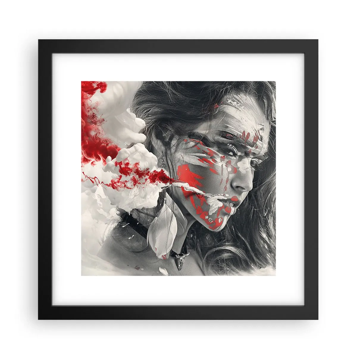 Póster en marco negro - En los humos del absurdo - 30x30 cm