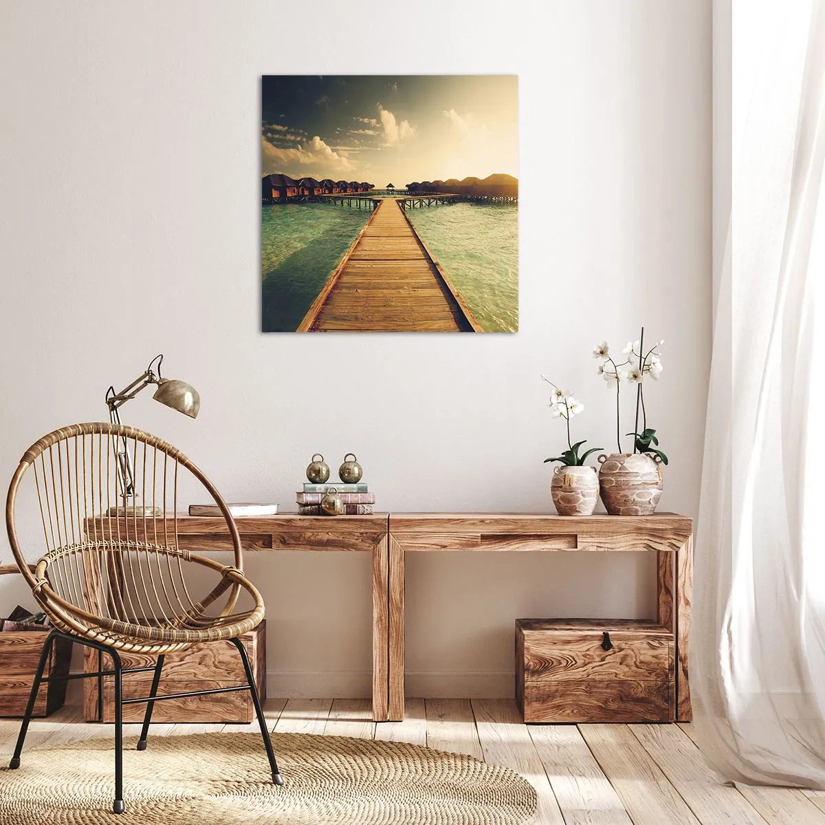 Cuadro sobre lienzo - Impresión de Imagen - Una cálida invitación - 60x60 cm