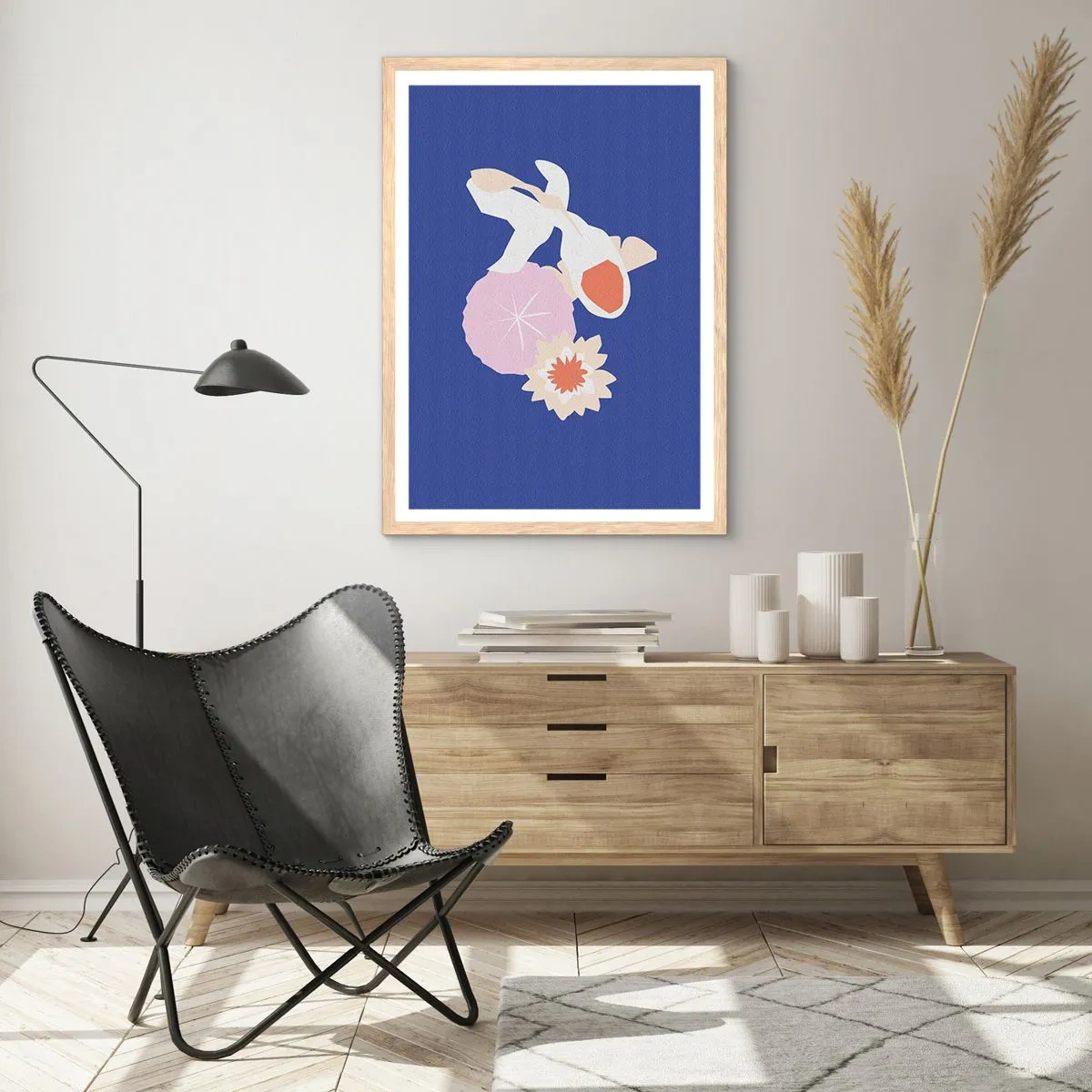 Póster en marco roble claro - Composición floral - 40x50 cm