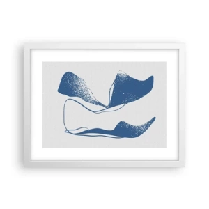 Póster en marco blanco - Abstracción con alas - 40x30 cm