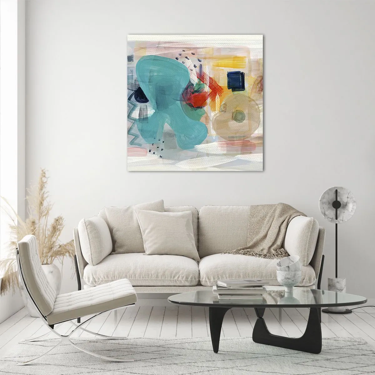 Cuadro sobre vidrio - Impresiones sobre Vidrio - Un juego de colores - 40x40 cm