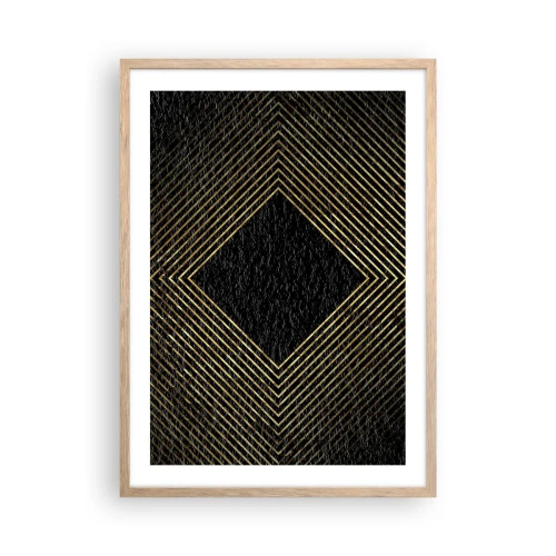 Póster en marco roble claro - Geometría al estilo glamour - 50x70 cm